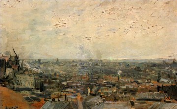 ヴィンセント・ヴァン・ゴッホ Painting - モンマルトルからパリの眺め フィンセント・ファン・ゴッホ